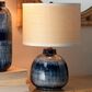 Splendor Living Batik 18" Table Lamp with Cream Shade in Blue, , large