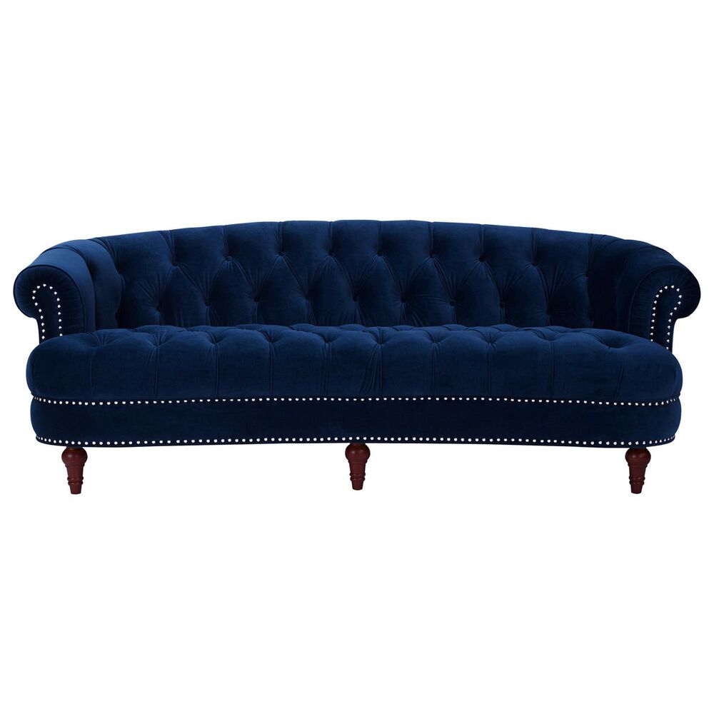 Jennifer Taylor Home La Rosa Victorian Chesterfield Tufted Stationary Sofa in Navy Blue Velvet, , large