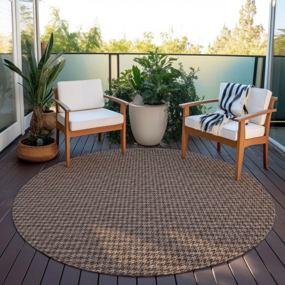 Dalyn Rug Company Hinton 6&#39; Round Chocolate Indoor/Outdoor Area Rug, , large