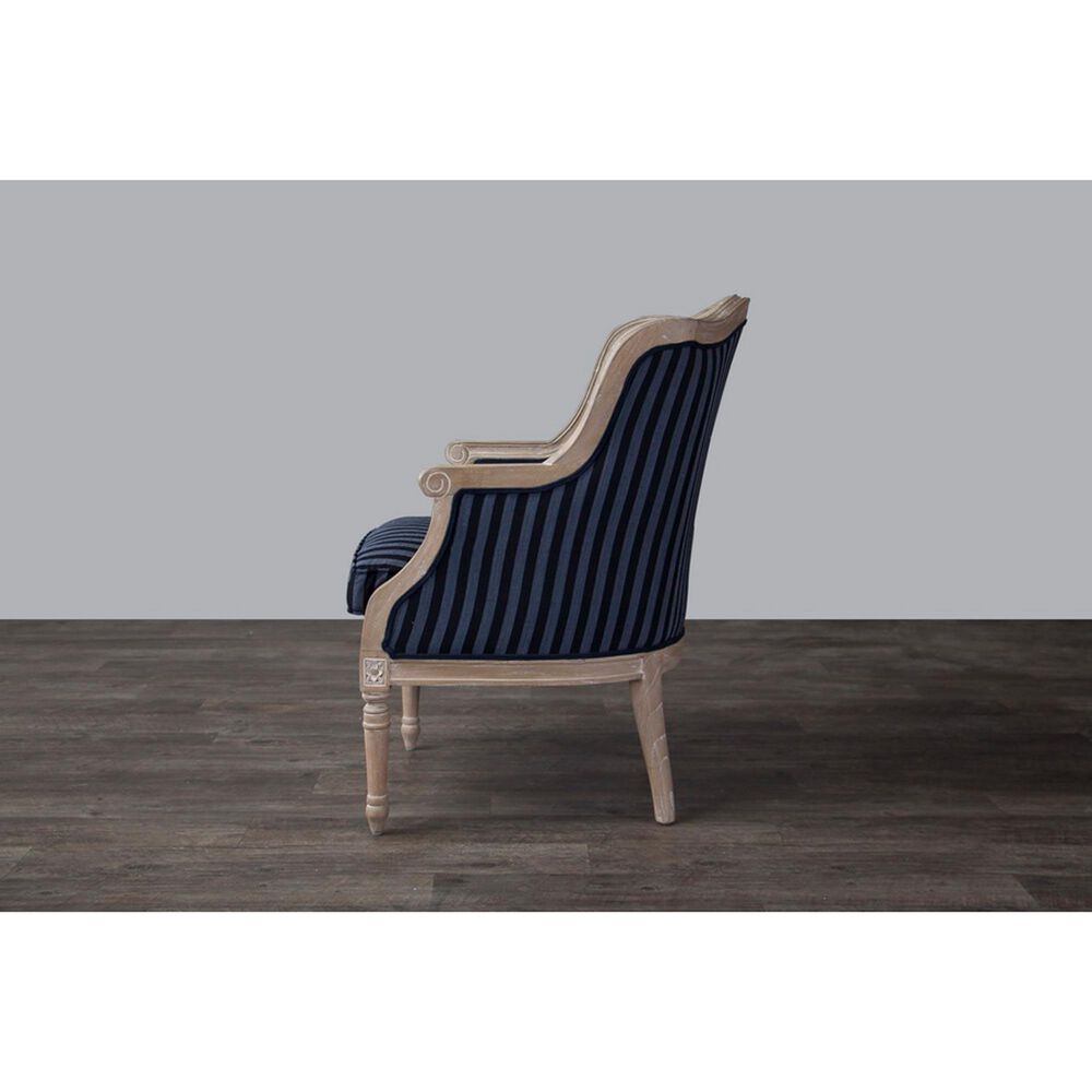 Baxton Studio Charlemagne Accent Chair in Grey and Black, , large