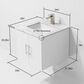 Lexora Home Geneva 24" Single Bathroom Vanity in Glossy White with 2 cm White Carrara Marble Top and Rectangular Sink, , large