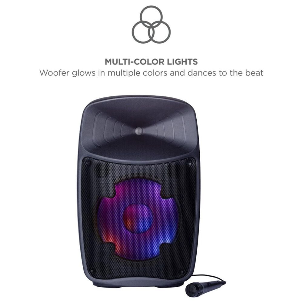 Ion Pro Glow Ultra Bluetooth Party Speaker with Microphone in Black, , large
