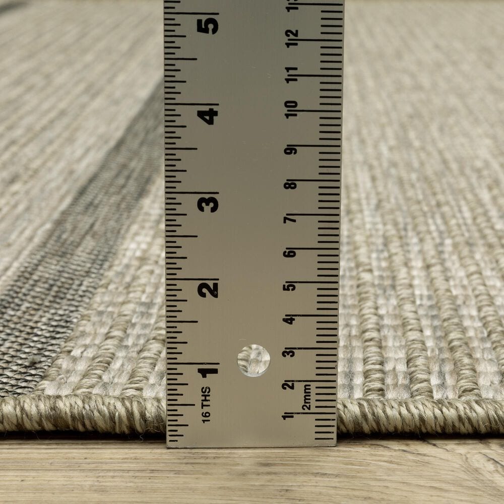 Oriental Weavers Tortuga TR07A 7&#39;10&quot; x 10&#39; Beige and Black Area Rug, , large