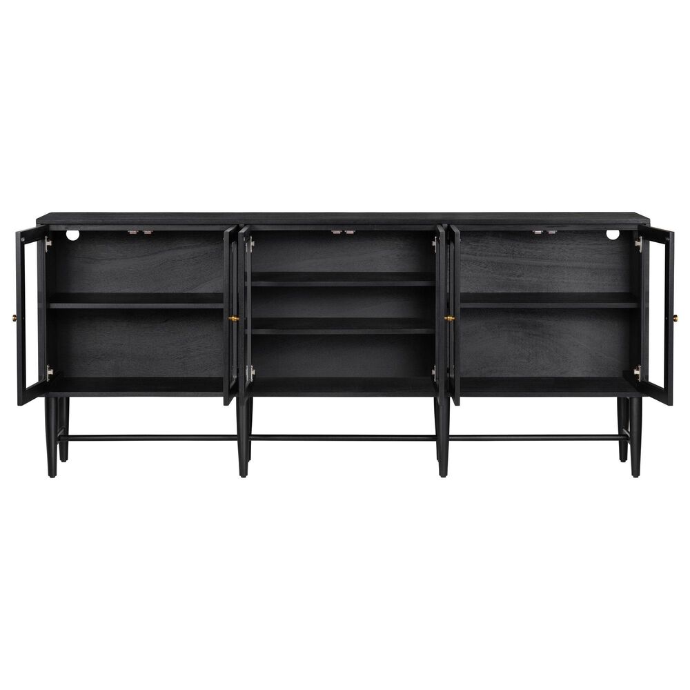 Slatehouse Linsey 6-Door Sideboard in Black and Clear, , large