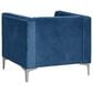 Morden Fort Channel Tufted Chair in Blue Velvet, , large