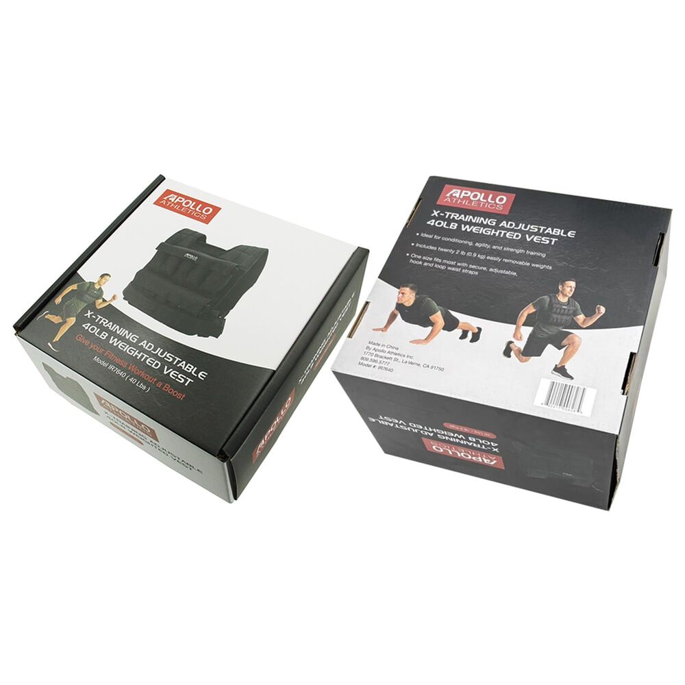 Apollo Athletics, Inc. Adjustable 40 Lbs Weighted Workout Vest in Black, , large