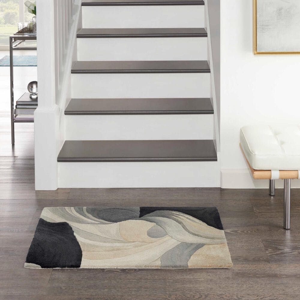 Nourison Prismatic Ivory and Black 2&#39; x 3&#39; Area Rug, , large