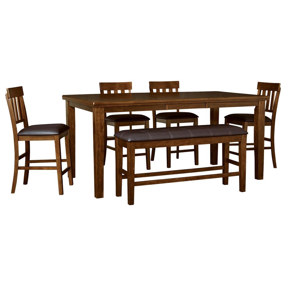 Ashley Ralene 6-Piece Rectangular Dining Set in Burnished Dark Brown, , large