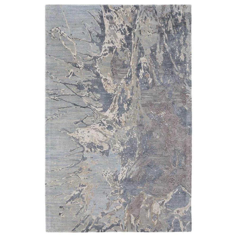 Feizy Zarah 5" x 8" Blue and Charcoal Area Rug, , large