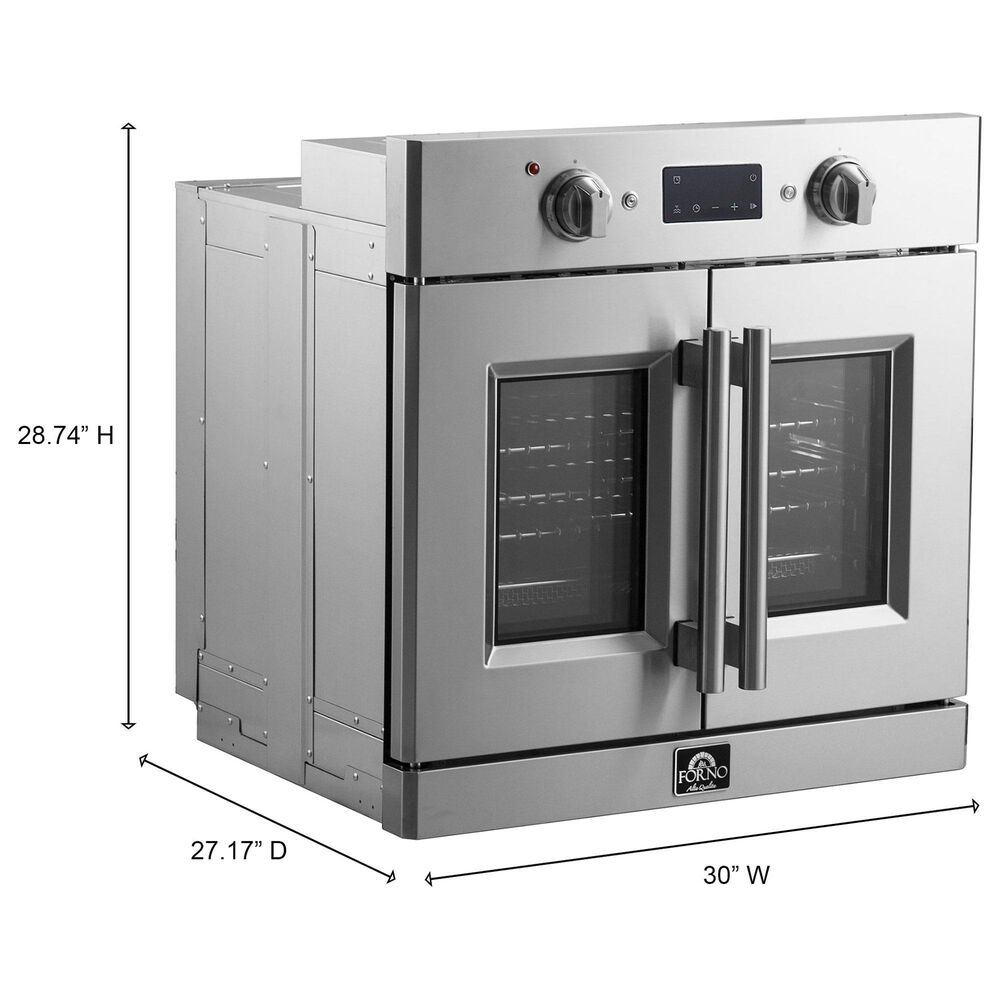 Forno Gallico 30" Single Electric Wall Oven with French Door in Stainless Steel, , large
