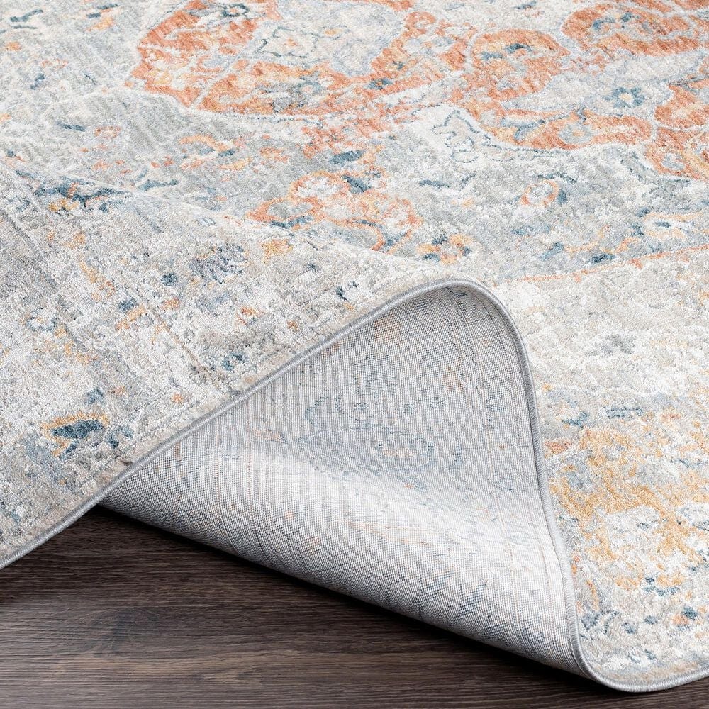 Surya Laila  2&#39;7&quot; x 7&#39;3&quot; Orange, Teal, Sage, Saffron, Gray and Cream Runner, , large