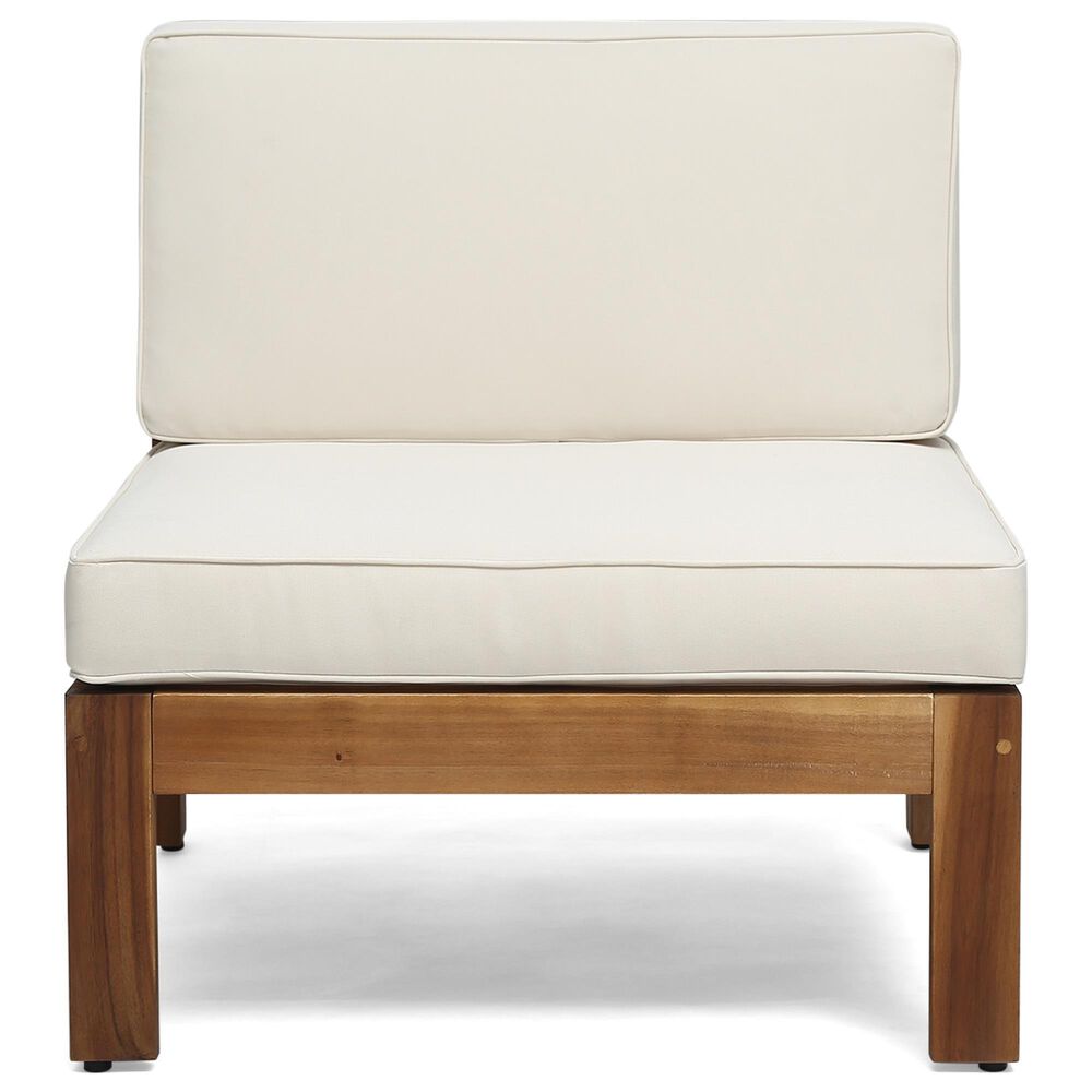 Hearth and Haven Cambridge 5-Piece Patio Conversation Set with Beige Cushion in Teak, , large