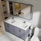 Lexora Home Jacques 60" Double Bathroom Vanity in Dark Grey with 2 cm White Quartz Top and Rectangular Sinks, , large