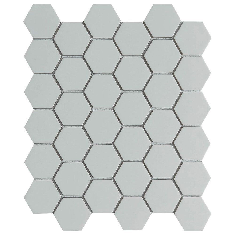 Emser Concept 11" x 12" Gray Hexagon Glass Mosaic Tile, , large