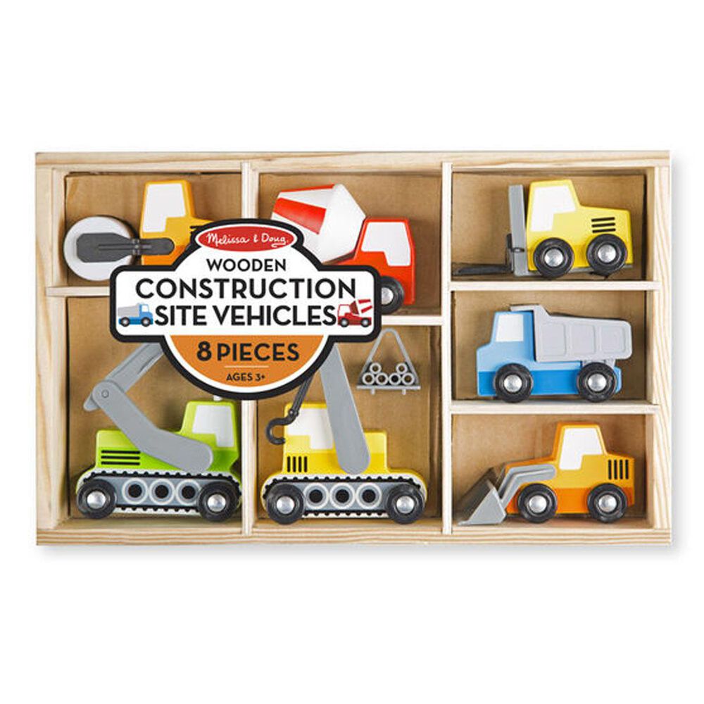 Melissa & Doug Wooden Construction Site Vehicles, , large