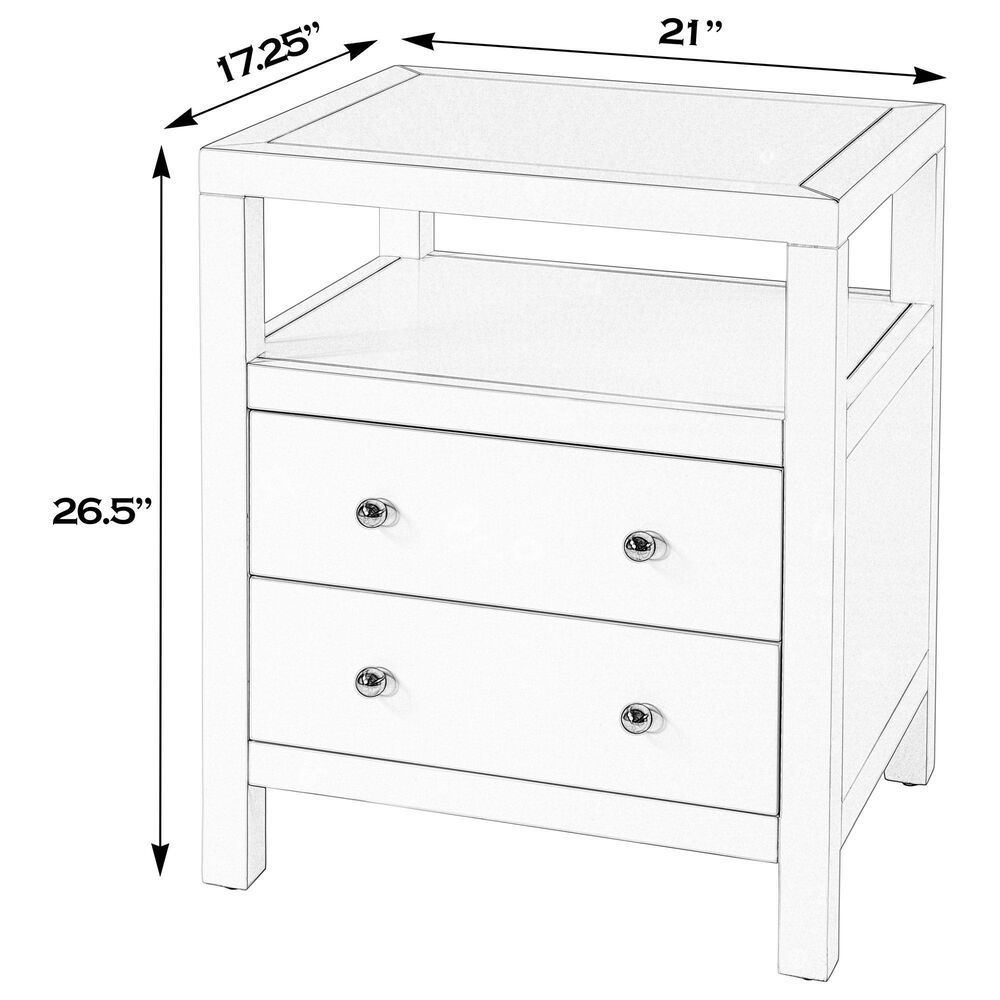 Butler Specialty Company Nora 2 Drawer Nightstand with Open Shelf in Light Blue, , large