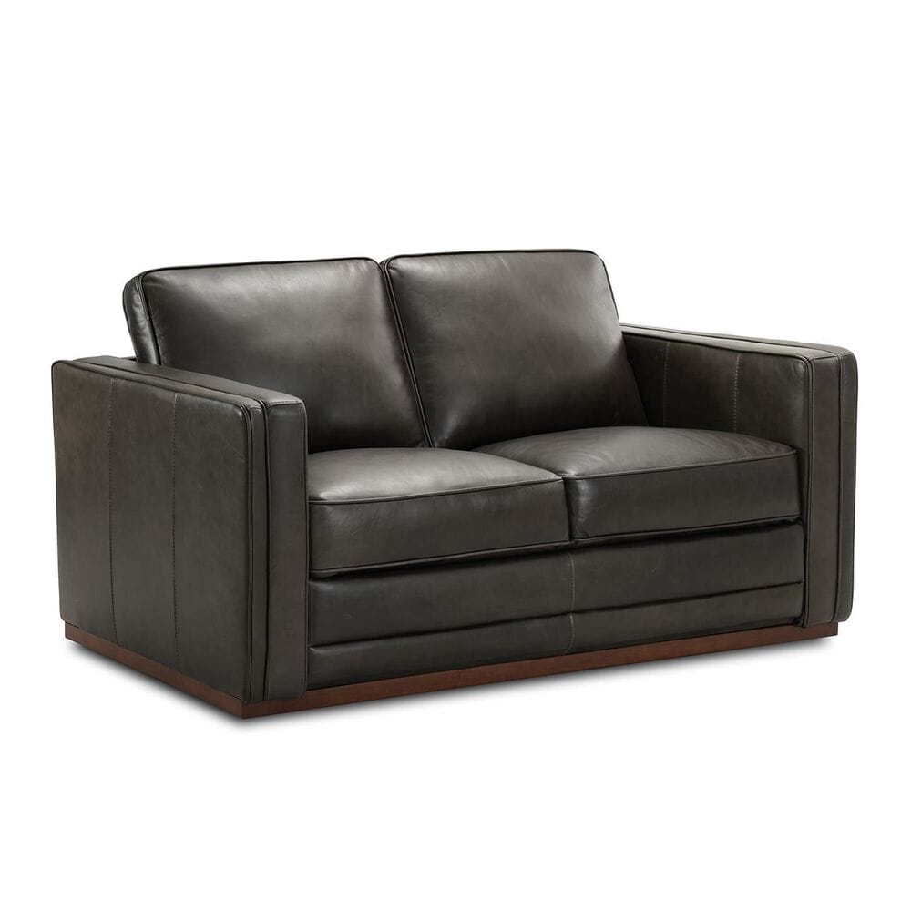 Sienna Designs Leather Stationary Loveseat in Westerwood Smoke, , large