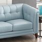 Hydeline Arvo Stationary Leather Loveseat in Spa Blue, , large