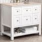 James Martin Vanities Breckenridge 36" Single Bathroom Vanity in Bright White with 3 cm Eternal Marfil Quartz Top and Rectangular Sink, , large