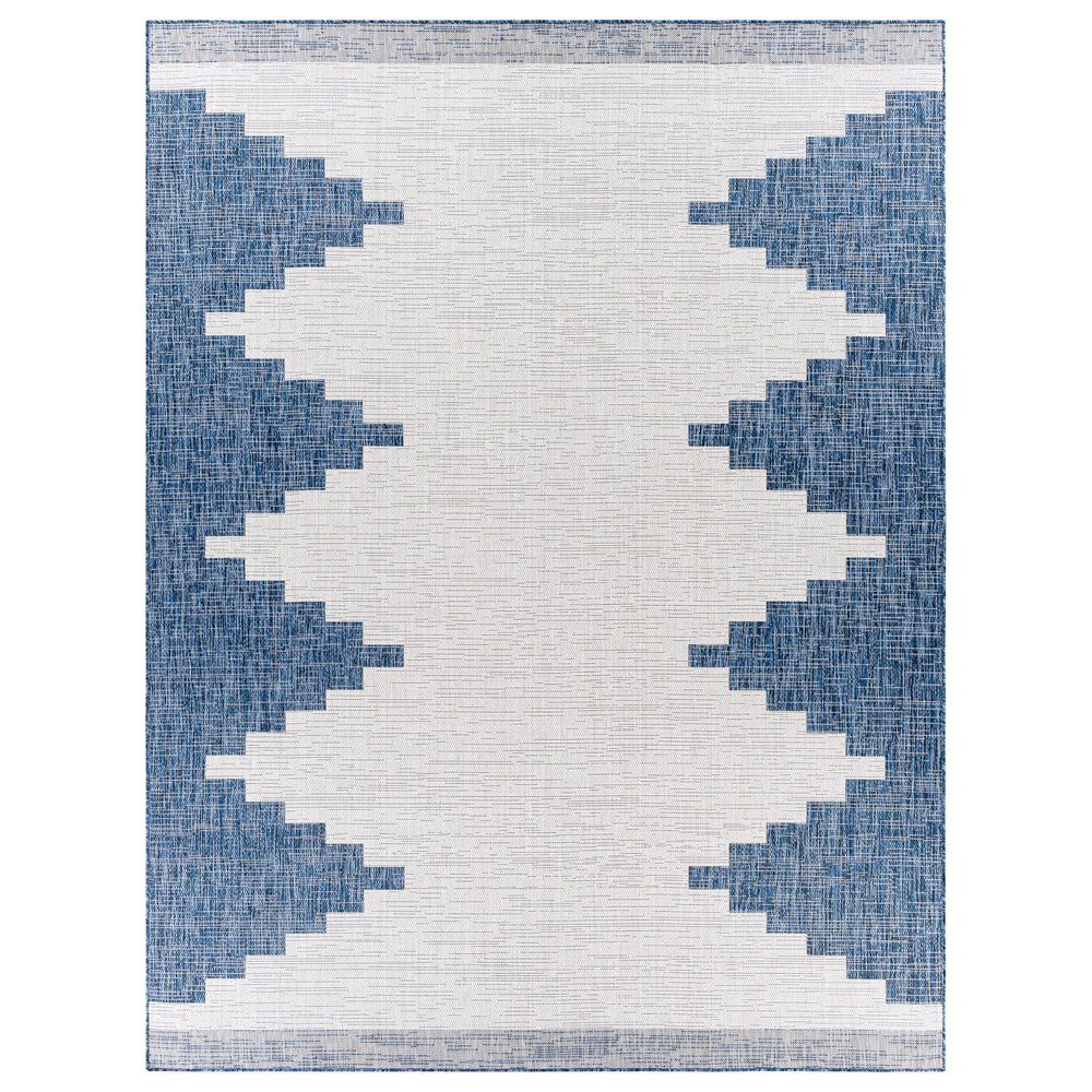 Surya Eagean EAG-2355 Dark Blue, Off-White, Navy and Pale Blue 8&#39;10&quot; x 12&#39; Indoor/Outdoor Area Rug, , large