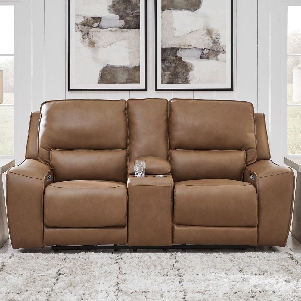 Ashley DeepWakes Power Reclining Loveseat in Caramel, , large