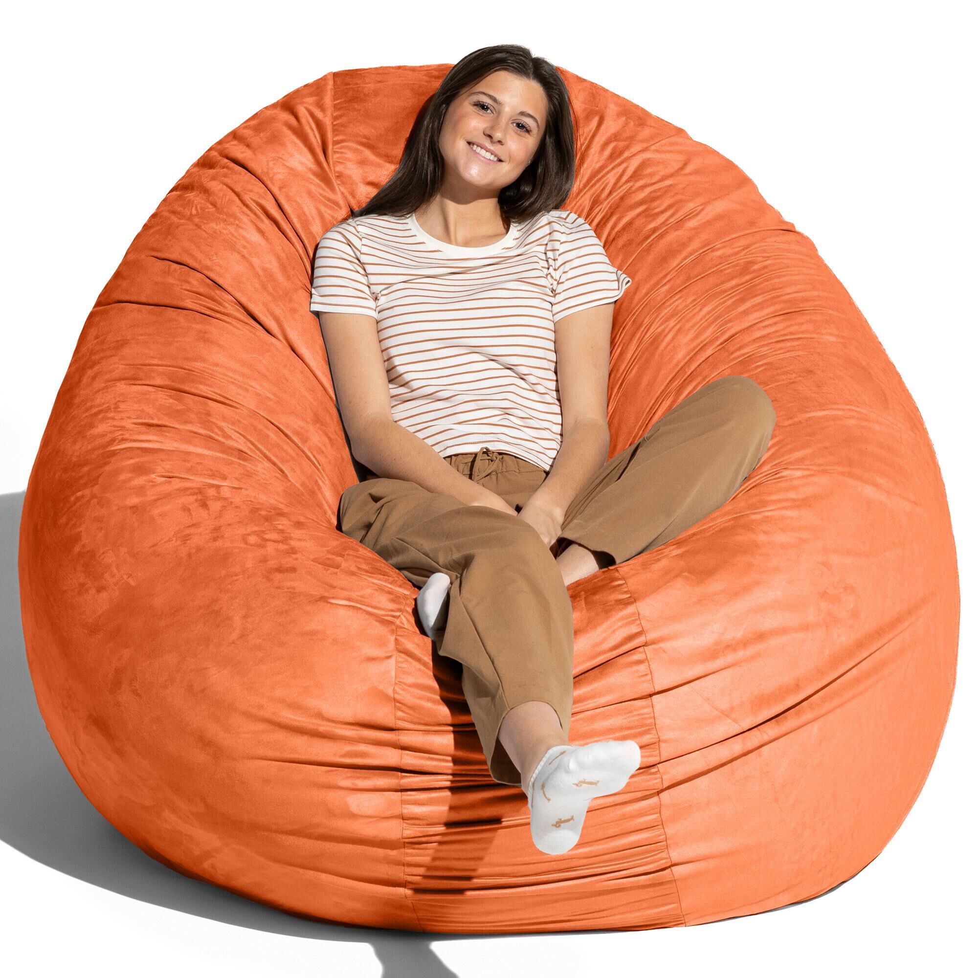 Jaxx 6' Cocoon Large Bean Bag Chair in Mandarin