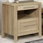 Valor Living Stonebrook 1-Drawer Nightstand with 2 USB Ports in Canyon Oak, , large