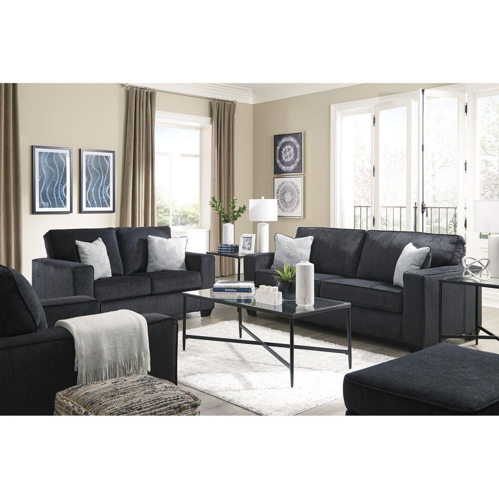 Ashley Altari Stationary Sofa and Loveseat Set in Slate, , large