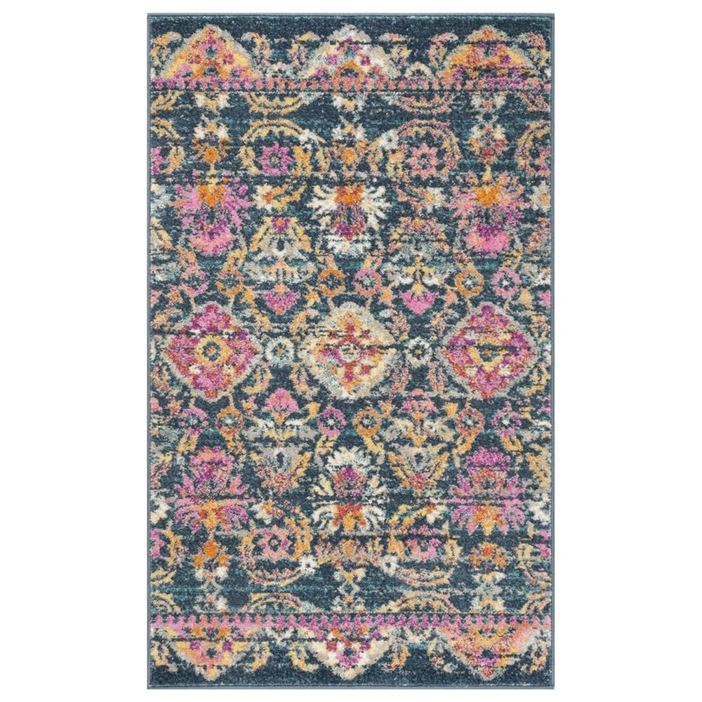 Safavieh Madison MAD130C 3" x 5" Blue and Fuchsia Area Rug, , large