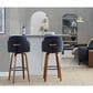 LumiSource Dahlia Swivel Counter Stool with Cream Velvet Upholstery in Walnut and Chrome (Set of 2), , large