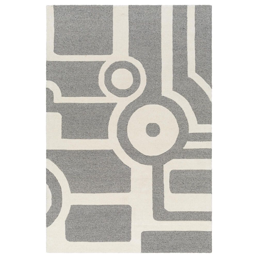Surya Brook 2" x 3" Charcoal and Beige Area Rug, , large