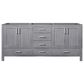 Lexora Home Jacques 72" Double Bathroom Vanity in Distressed Grey with 2 cm White Carrara Marble Top and Rectangular Sinks, , large