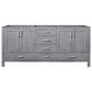 Lexora Home Jacques 72" Double Bathroom Vanity in Distressed Grey with 2 cm White Carrara Marble Top and Rectangular Sinks, , large