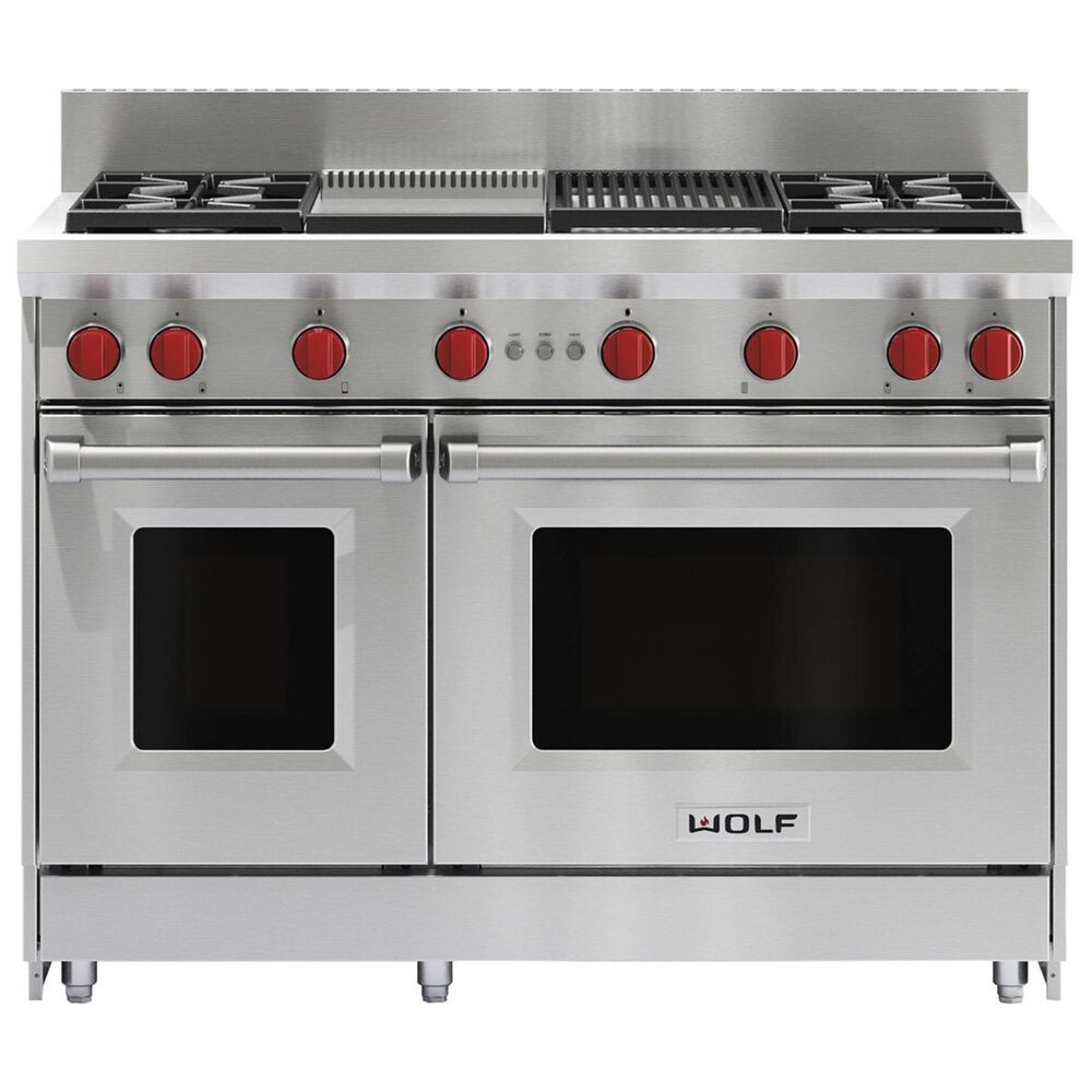 Wolf 48&quot; Liquid Propane Gas Range with Griddle and Grill in Stainless Steel, , large