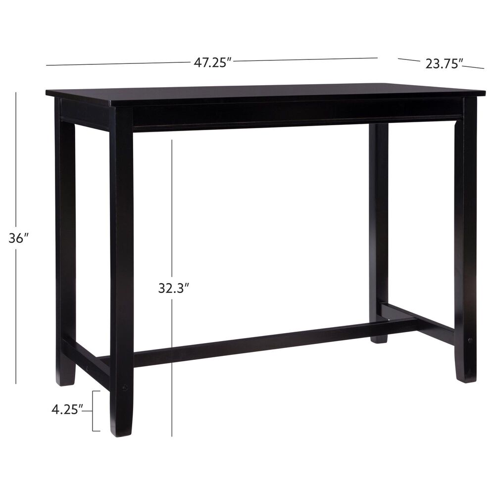 Linon Home Decor Claridge Counter Height Pub Table in Jet-Black - Table Only, , large