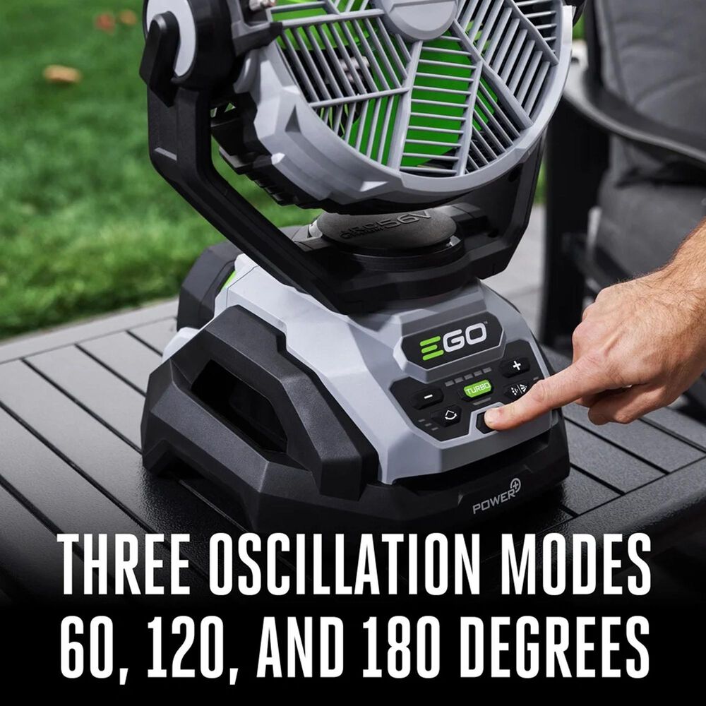 EGO 10&quot; Oscillating Misting Fan Tool Only in Gray and Black, , large