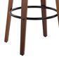 LumiSource Grotto Swivel Bar Stool with White Velvet Upholstery in Walnut Wood and Black (Set of 2), , large