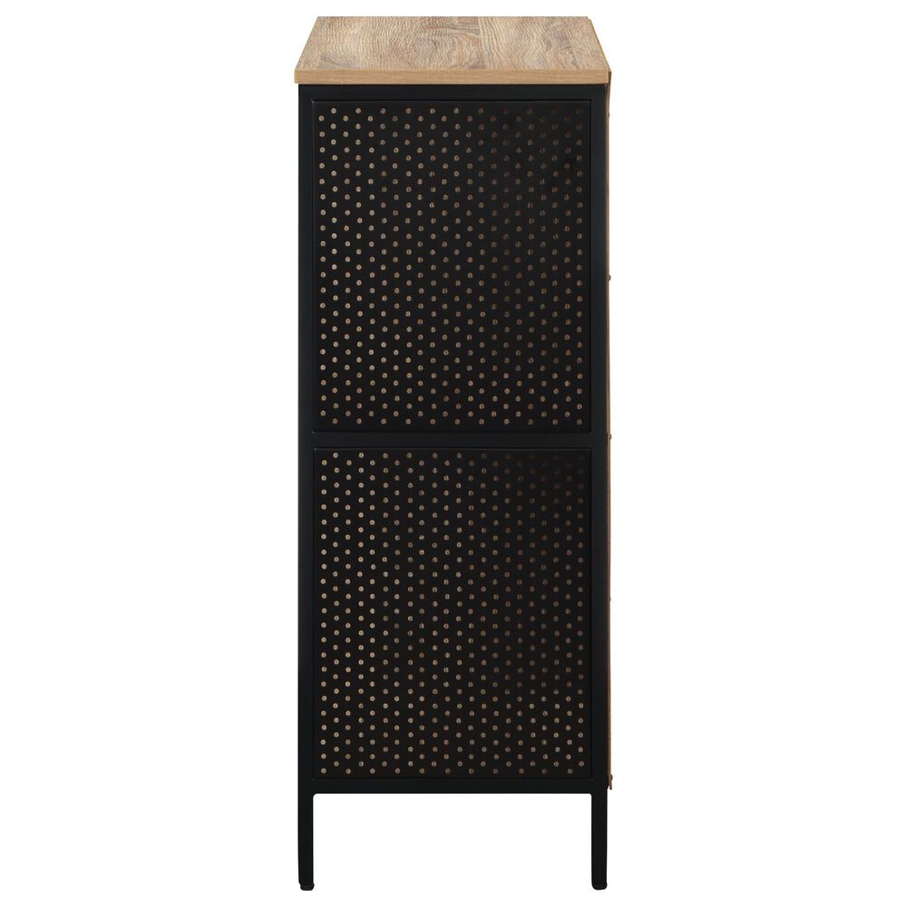 OSP Home Ace 2-Piece Desk with Hutch and Bookcase in River Oak and Black, , large