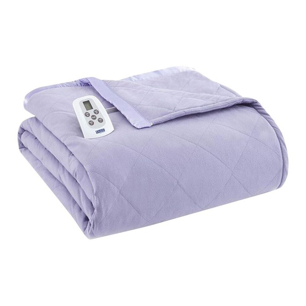 Shavel Home Products Queen Micro Flannel Heated Comforter/Blanket in Amethyst, , large