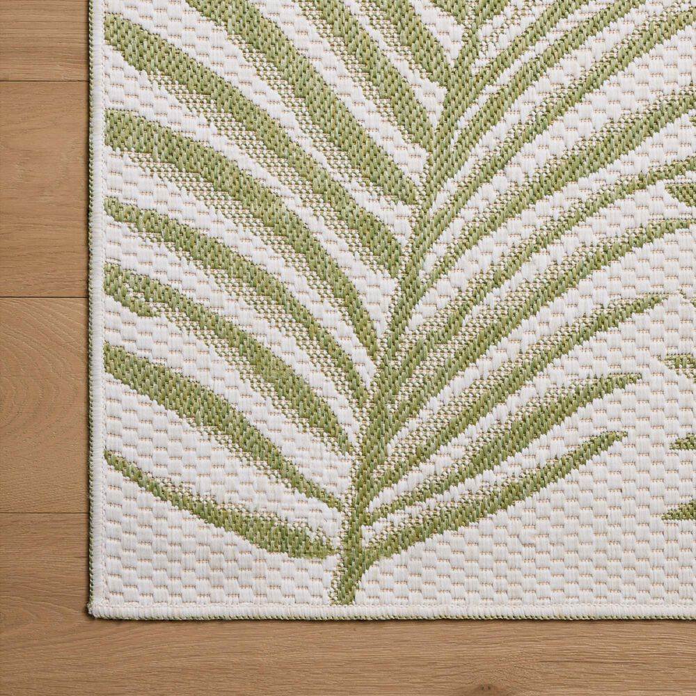 Loloi Easton Ivory and Green 5&#39;3&quot; x 7&#39;6&quot; Indoor/Outdoor Area Rug, , large
