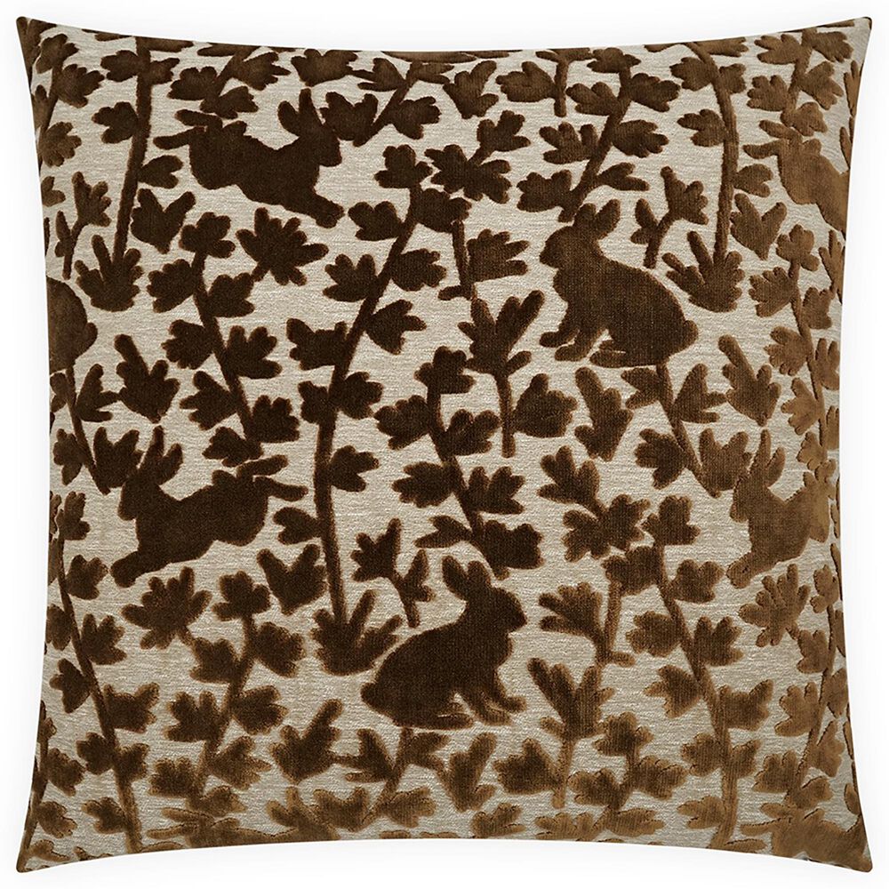 D.V.Kap Inc Luv Bunny 24" x 24" Throw Pillow in Brown, , large