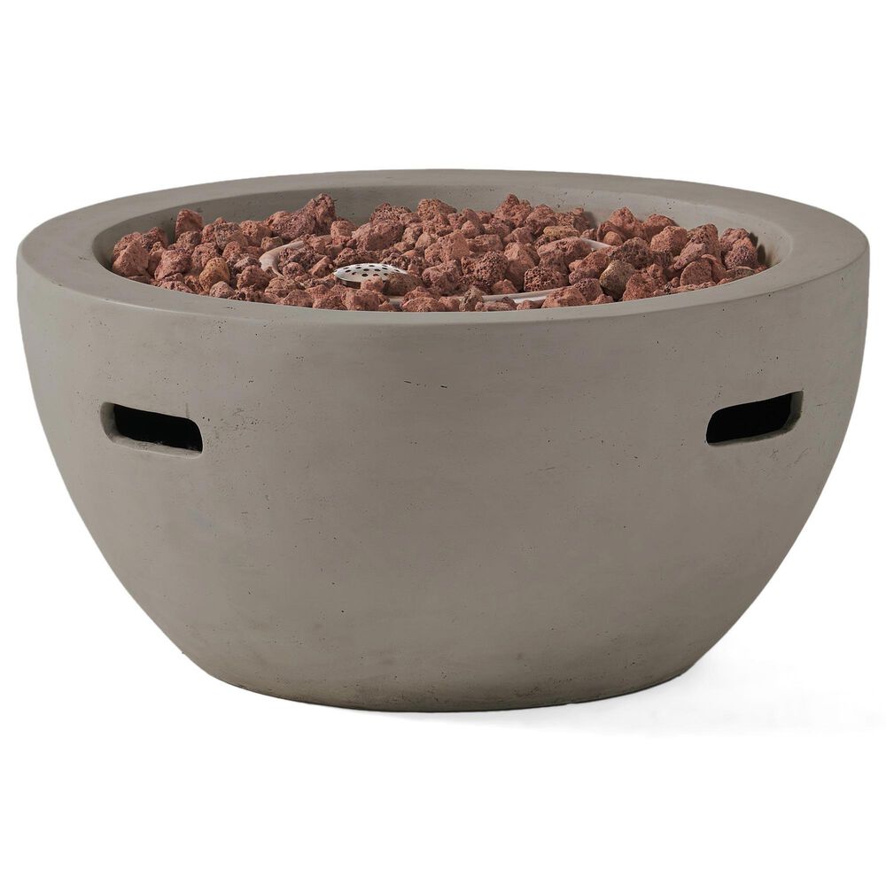 Hearth and Haven Outdoor Bowl-Shaped Propane Fire Pit with 40,000 BTU Output in Light Gray, , large