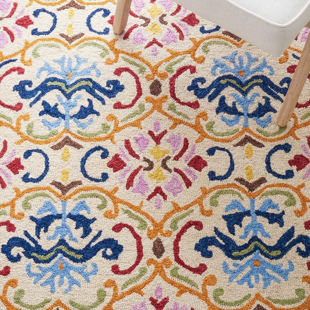 Safavieh Micro-Loop 5&#39; x 8&#39; Beige and Blue Area Rug, , large