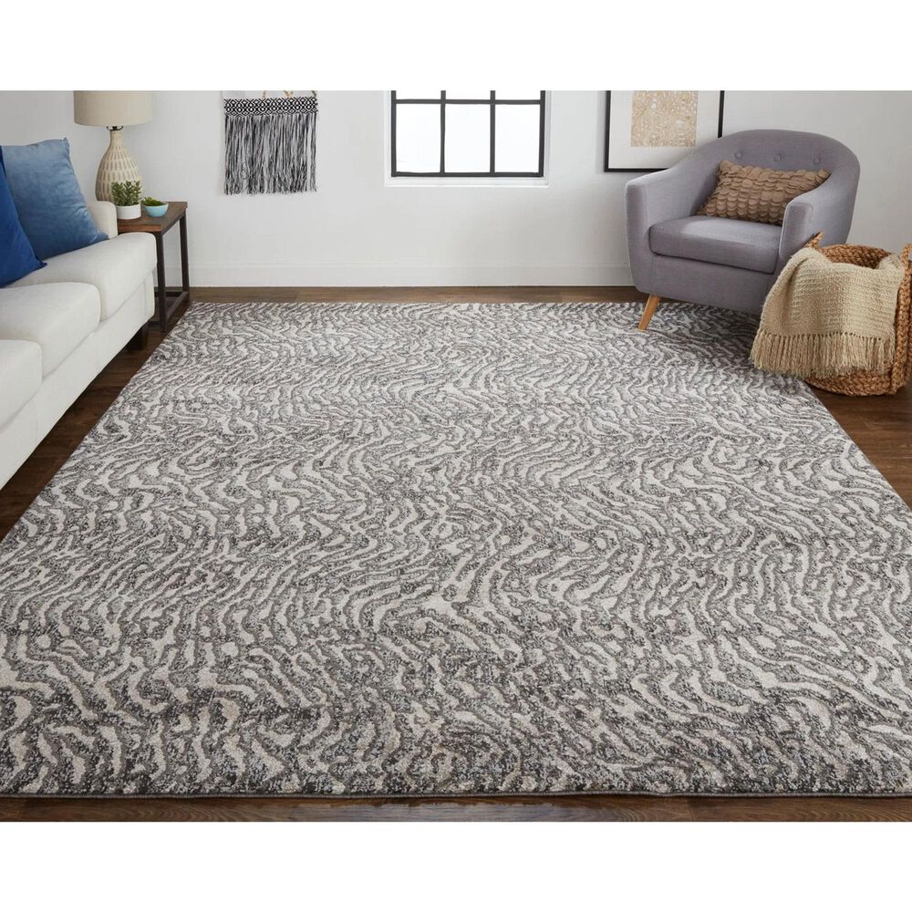 Feizy Rugs Vancouver 6&#39;7&quot; x 9&#39;6&quot; Beige and Charcoal Area Rug, , large