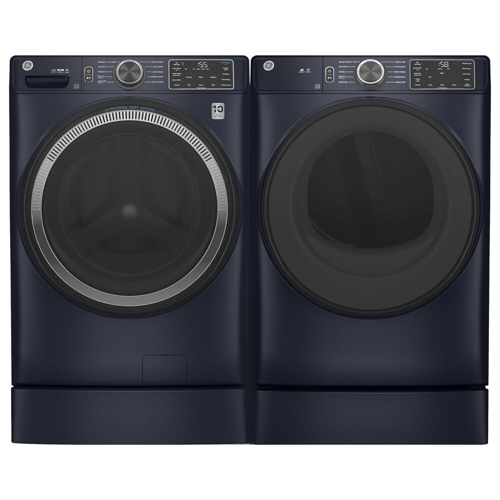 GE Appliances 4.8 Cu. Ft. Front Load Washer and 7.8 Cu. Ft. Electric Dryer Laundry Pair in Sapphire Blue, , large