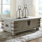 Ashley Carynhurst Lift Top Coffee Table in White Wash Gray, , large