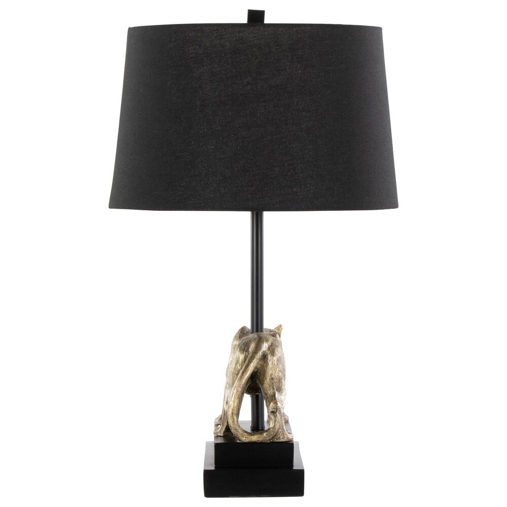 Grandview Gallery Panther Polyresin Table Lamp in Black and Gold, , large