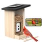 Birdfy Bird Feeder Ebony with Smart Camera and Solar Panel in Brown and Black, , large