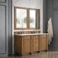 James Martin Vanities Bristol 60" Double Bathroom Vanity in Saddle Brown with 3 cm Eternal Jasmine Pearl Quartz Top and Rectangular Sinks, , large