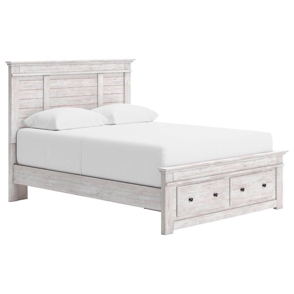 Ashley Makidern Queen Storage Bed with Two Drawers in Whitewash, , large